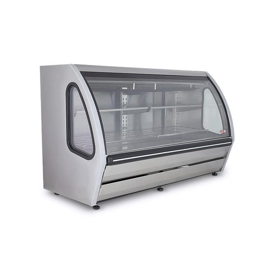 VITRINA EXHIBIDORA VIDRIO PLANO ACERO INOXIDABLE DRD6-AI