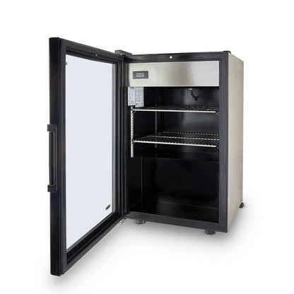 REFRIGERADOR VERTICAL EXHIBIDOR ACERO INOXIDABLE DE 4.6 PIES VRD5AI