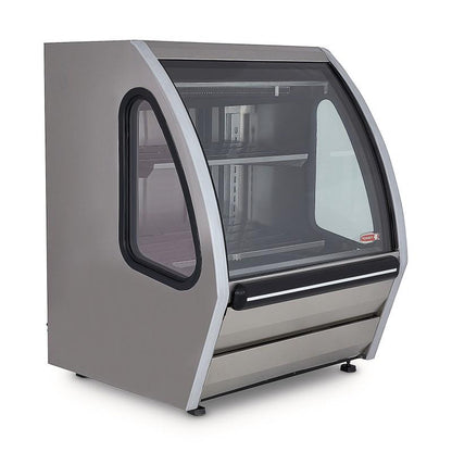 VITRINA EXHIBIDORA VIDRIO PLANO ACERO INOXIDABLE DRD3-AI
