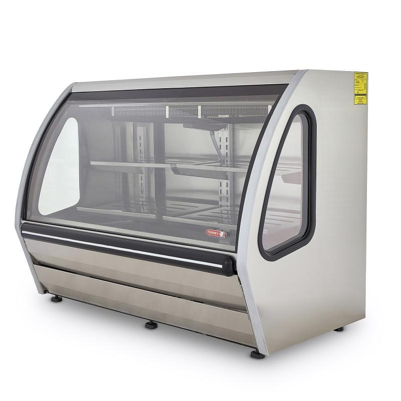 VITRINA EXHIBIDORA VIDRIO PLANO ACERO INOXIDABLE DRD5-AI