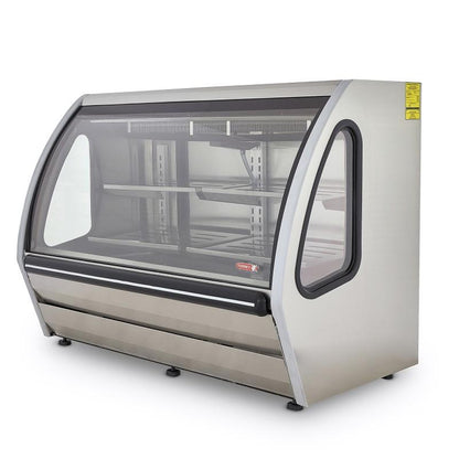 VITRINA EXHIBIDORA VIDRIO PLANO ACERO INOXIDABLE DRD5-AI