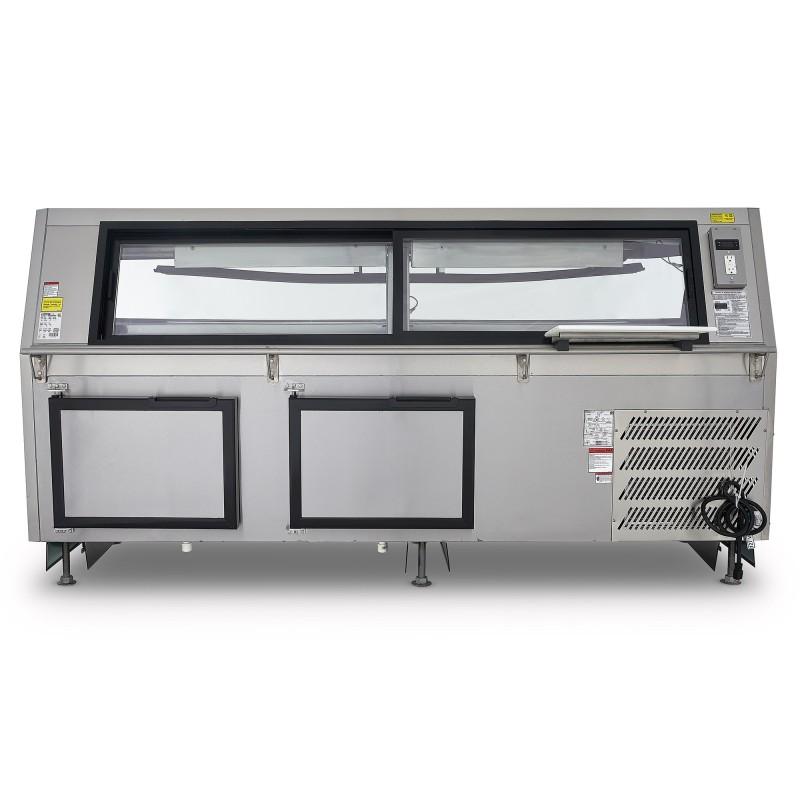 VITRINA CARNICERA VIDRIO RECTO ACERO INOXIDABLE VCA200-AI
