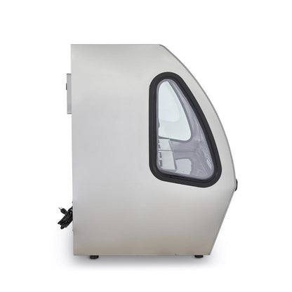 VITRINA EXHIBIDORA VIDRIO PLANO ACERO INOXIDABLE DRD5-AI