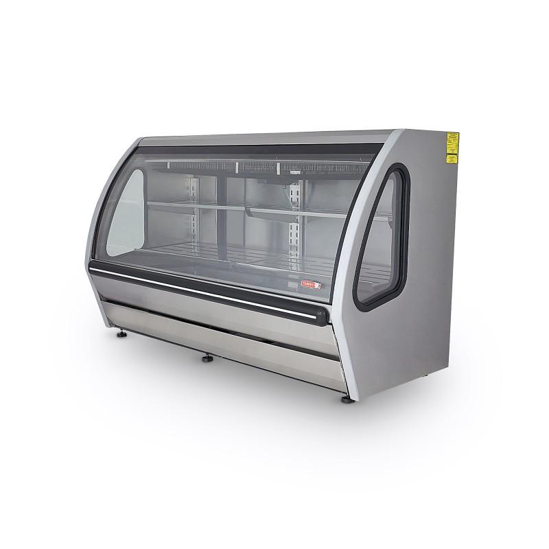 VITRINA EXHIBIDORA VIDRIO PLANO ACERO INOXIDABLE DRD6-AI